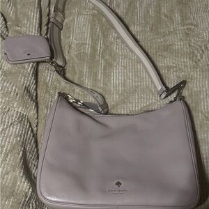 kate spade Pebbled Leather Shoulder Bag in Light Mauve
